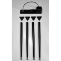Wurlitzer 200 series Black legs plates and sustain pedal set